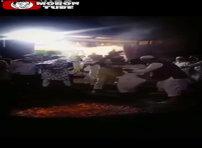 Video :During a ceremony, they tumble into flaming embers
